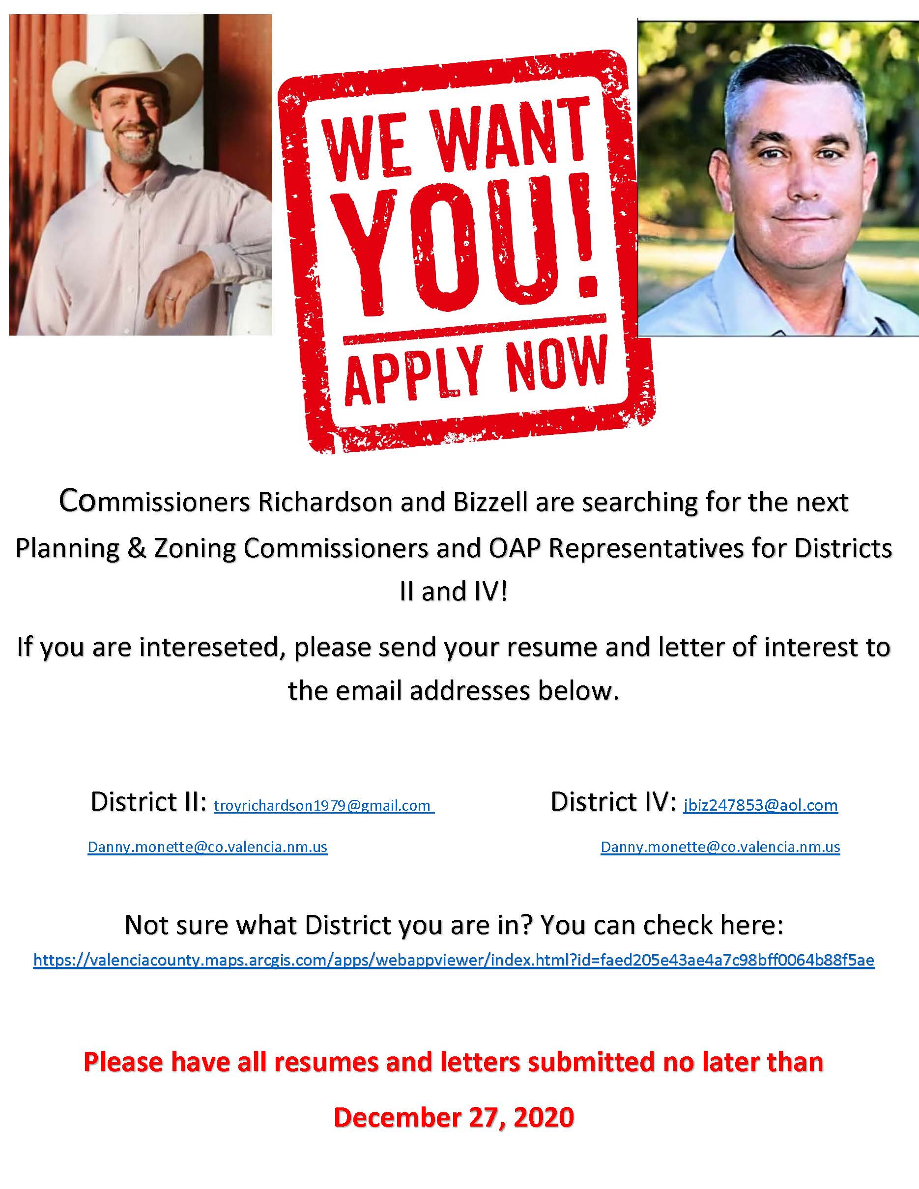 Applicants Needed for Planning and Zoning Commission and OAP Represetnatives